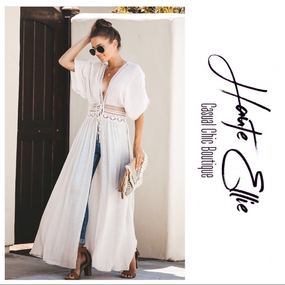 WALKER- Tie Front Duster Cardigan - Picture 6 of 7